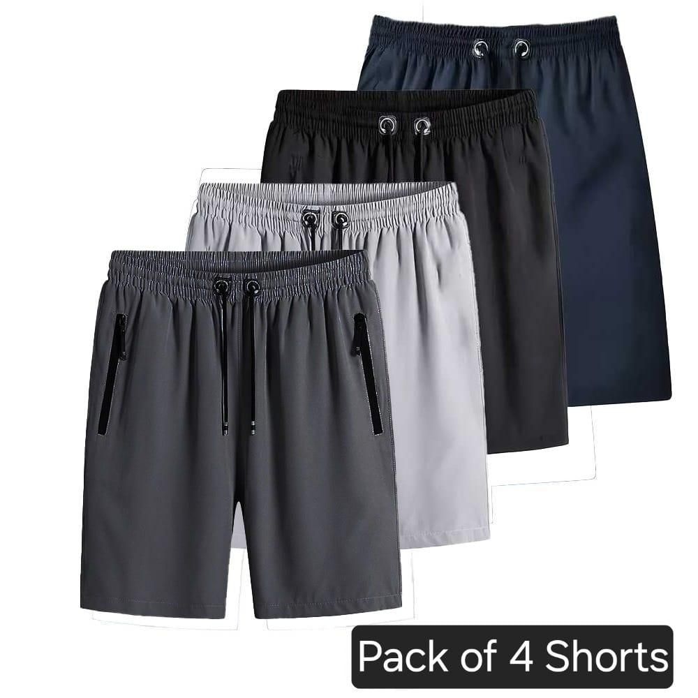 Combo of 4 Men's Stretchable Cotton Shorts (Half Pants) for Summers- Buy 1 Get 3 Free