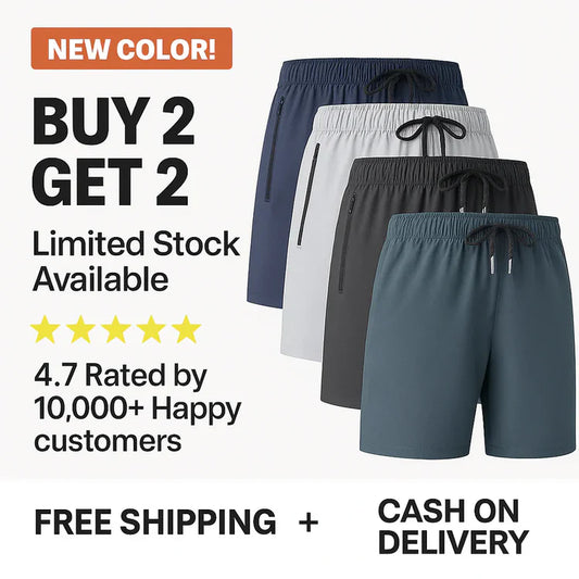 Combo of 4 Men's Stretchable Cotton Shorts (Half Pants) for Summers- Buy 1 Get 3 Free